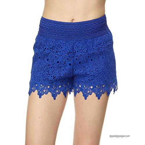 Bellarize Women's Crochet Lace Shorts with Inner Lining