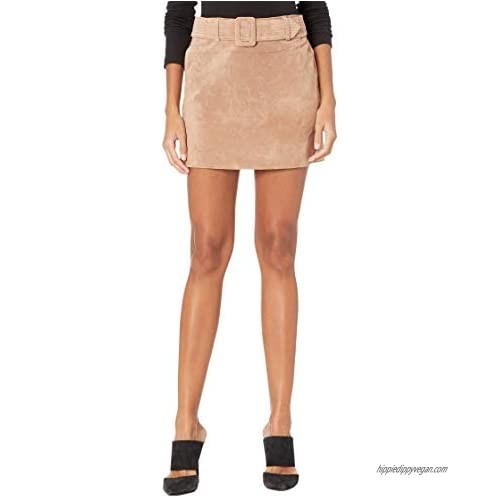 [BLANKNYC] Womens Real Suede Quilted Self Belt Mini Skirt