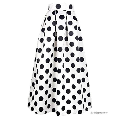 CHOiES record your inspired fashion Women's White Contrast Polka Dot Print Maxi Skirt