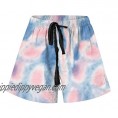 Hessimy Womens Summer Shorts Casual Womens Drawstring Elastic Waist Summer Casual Tie dye Beach Shorts with Pockets