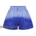 Hessimy Womens Summer Shorts with Pockets Women's Elastic Waist Casual Comfy Tie dye Beach Shorts with Drawstring