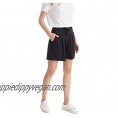 Jogger Shorts for Women Black Elastic Waist  Women's Soft Pajamas Drawstring Shorts with Pockets