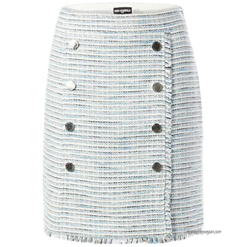 Karl Lagerfeld Paris Women's Button Tweed Skirt