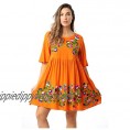 Riviera Sun Rayon Crepe Short Dress with Multicolored Embroidery