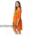 Riviera Sun Rayon Crepe Short Dress with Multicolored Embroidery