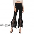 SCARLET DARKNESS Women Gothic Flare Bell Bottoms Pants High Waist Palazzo Lounge Pants