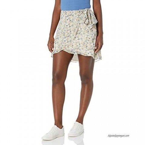 Sugar Lips Women's Princeton Floral Print Faux Wrap Mini Skirt