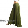 Tropic Bliss Wide Leg Organic Cotton Palazzo Pants for Women  Casual Bohemian Style Skirt Pant