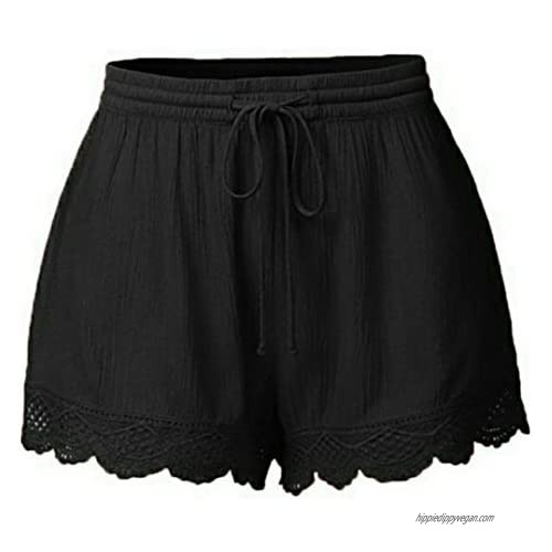 Women Shorts  Lace Plus Size Casual Hot Pants Summer Drawstring Short Pants