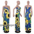 Womens Tie Dye Maxi Dresses Sleeveless Casual Sexy Vintage Floral Summer Boho Bodycon Long Dress Plus Size Sundresses