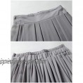 XINUO Women's Pleated Elastic Waist Chiffon Casual Holiday Beach OL Maxi Skirts
