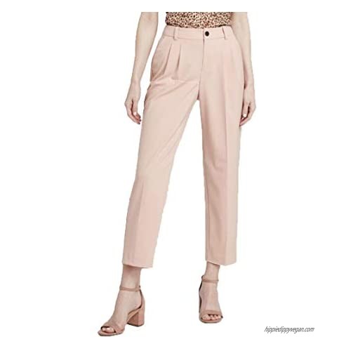 A New Day Women's Mid-Rise Straight Leg Pleated Front Trouser - Pink -
