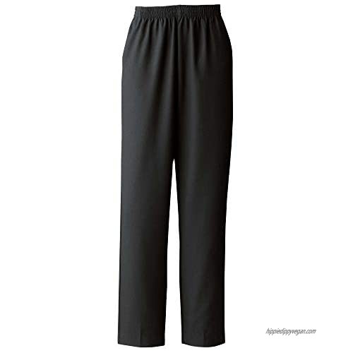 Donnkenny Petites Elastic-Waist Gabardine Pull-On Pants - Wrinkle Resistant Easy Care and Wear Customer Favorite  Black  16P
