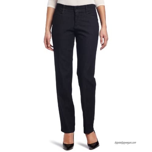 Lee Women's Petite Relaxed Fit Plain Front Straight Leg Pant  Indigo Rinse  4