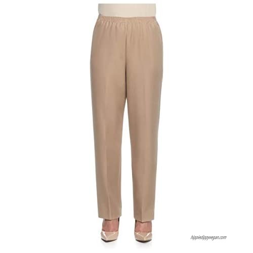 Misses Alfred Dunner Classics Pull on Pants Tan 10 short