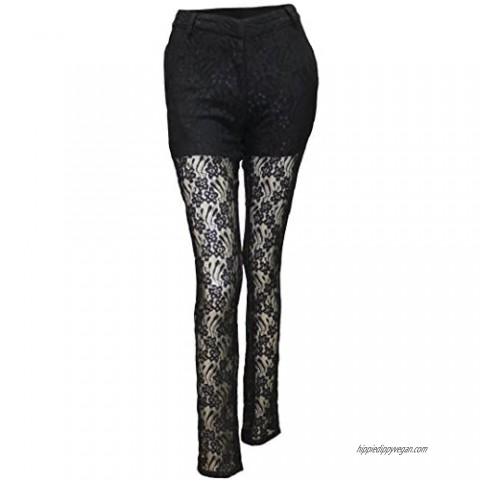 Attuendo Women's Straight Fit Lace Trousers