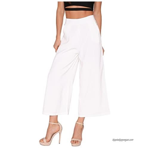 Cheapcotton Women's High-Waisted Fit and Wide Leg Culotte Pant