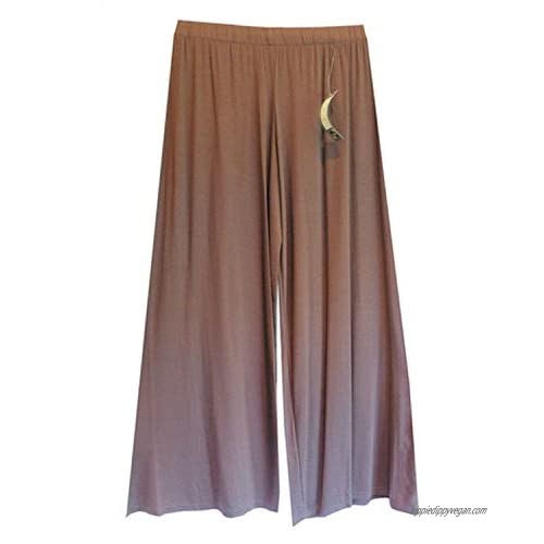 ZJ Clothes Womens Wide Leg High Waist Stretch Palazzo Pants Camel XXL
