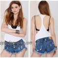 Allonly Women's Cut Off Ripped Low Rise Slim Fit Denim Shorts Jean Shorts Hot Pants with Holes and Fringe