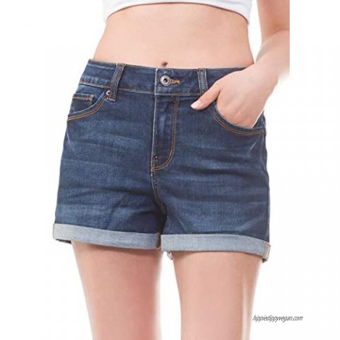 MixMatchy Women's Casual Distressed Frayed Raw Hem Denim Shorts