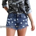 Sprifloral Denim Shorts Jeans for Women - Sexy Frayed Raw Hem High Waisted Stretch Booty Jean
