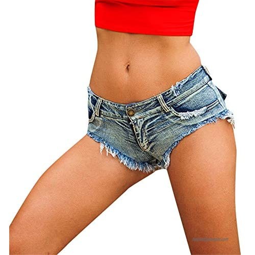 Women Sexy Shorts Summer Low Rise Short Jeans Cut Off Distressed Denim Shorts Bandage Super Mini Hot Pants Clubwear