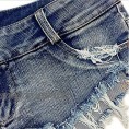 Women's Nightclub Sexy Denim Mini Shorts  Low Waist Fray Hem Hot Pants Summer Jeans Shorts