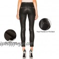 Tagoo Faux Leather Leggings for Women High Waisted Shiny Pleather Pants with Zipper Collar Design