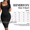 Himbfoy Womens Bodycon Sexy Tank Club Dress Summer Casual Sleeveless Mini Dresses