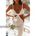 Lunoakvo Vacation Knitted Maxi Dresses for Women Summer Elegant Sexy Party Cut Out Backless Bodycon Dress