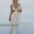 Lunoakvo Vacation Knitted Maxi Dresses for Women Summer Elegant Sexy Party Cut Out Backless Bodycon Dress