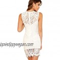 Verdusa Women's Sleeveless Scalloped Hem Fitted Floral Lace Bodycon Dress