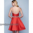 Deep V Neck Homecoming Dresses with Pocket Short A line Beaded Belt Cocktail Party Dress for Juniors YRH002