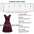 MISSMAY Women's Retro Deep V Neck Cap Sleeve Cocktail Party Fit and Flare Dress