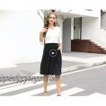 oxiuly Women's Vintage Bow Tie V-Neck Pockets Casual Work Party Cocktail Swing A-line Dresses OX278