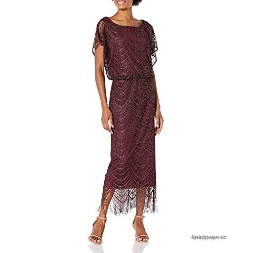 S.L. Fashions Women's Metallic Crochet Dress (Plus Size and Missy)