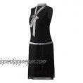 VIJIV Womens 1920s Midi Flapper Dress V Neck Grey Bow Roaring 20s Great Gatsby Dress