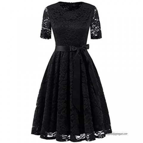 Women Lace Dress Prom Bridesmaid Dress Swing A-Line Cocktail Party Dresses