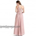 Women's One Shoulder Lace Bridesmaid Dress Long Split Aline Prom Gowns for Wedding