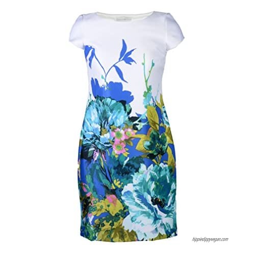Sandra Darren Studio One Womens/Misses Floral Placement Print Scuba Dress