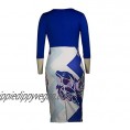 ThusFar Body con Dress for Women Cute 3/4 Sleeves Back Zipper Pencil Dress XX-Large Blue - 3/4 Sleeve