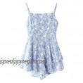 MIUDOLLS Women's Summer Floral Print Ruffle Sleeveless Short Romper Dress