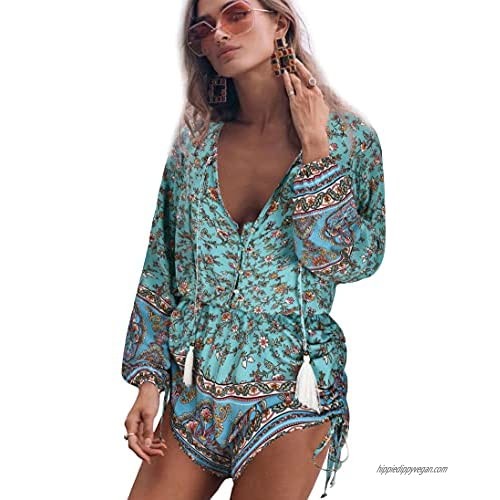 UIMLK Women's Summer Casual Rompers Jumpsuits Elegant Boho Floral One Piece Shorts Dressy