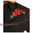 ELY CATTLEMAN Women's Long Sleeve Western Shirt with Red Rose Embroidery