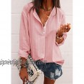 HOTAPEI Blouses for Women Casual V Neck Solid Color Fashion Work Long Sleeve Shirt Tops