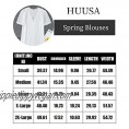 HUUSA Women's Spring V Neck Short Sleeve Blouses Chiffon Casual Shirts Tops