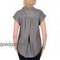 Jachs Women's Cap Sleeve Button Down Shirt - Short Sleeve Printed Blouse