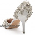 Women's Stiletto High Heel Dress Pumps Pointy Toe Bridal Wedding Evening Party Shoes with Rhinestone  3.15" Heel…