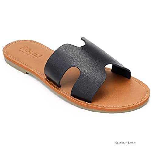 KOLILI Womens Flat Slide Sandals  Summer Fashion Sandals  Comfy Style | Warm-weather Favorite