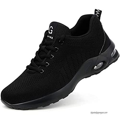 Gosuban Steel Toe Shoes Women Men Lightweight Air Cushion Safety Work Shoes for Women Slip Resistant Indestructible Sneakers